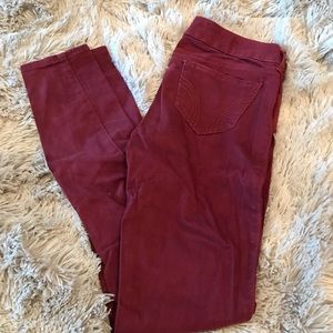 Wine hollister skinny jeans